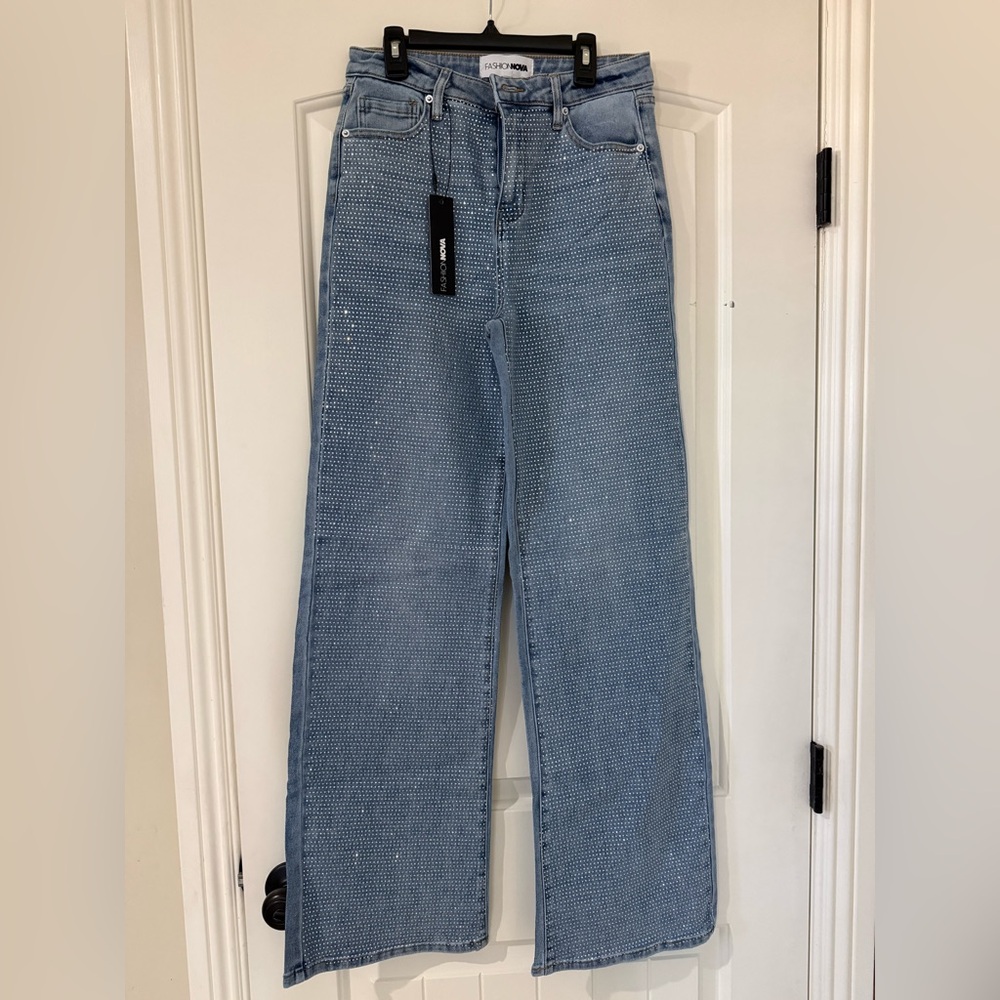 Fashion Nova Light Blue Straight Leg Jeans